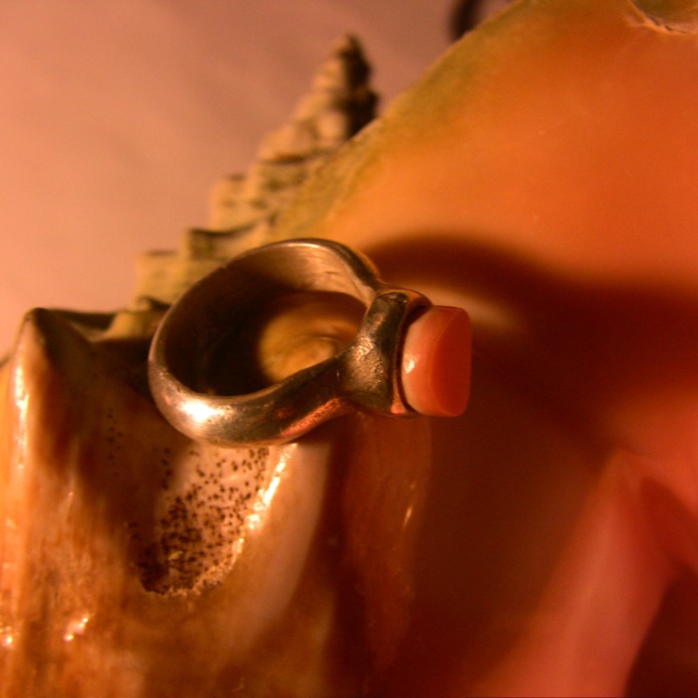 Pink Conch Shell handmade ring - Picture 7 of 8